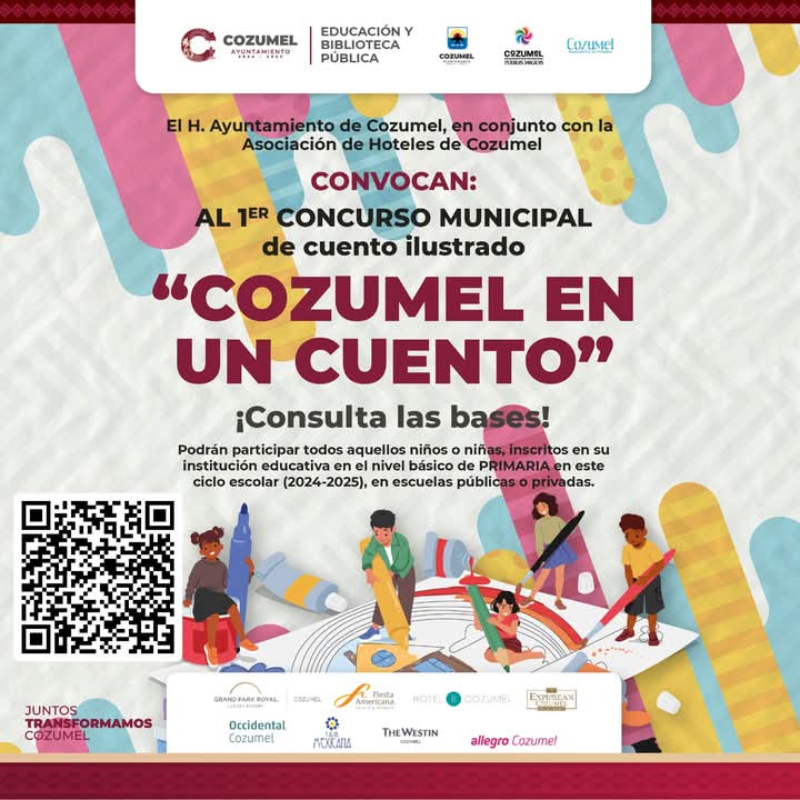 Gobierno municipal de Cozumel convoca a los niños y niñas de primaria para participar en el «1er. Concurso Municipal de Cuento&nbsp;Ilustrado».