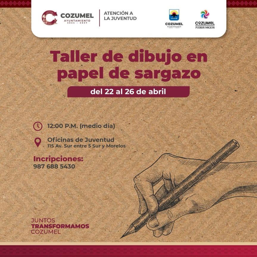 Chacón impulsa el arte y la conciencia con el taller «Dibujo en papel de&nbsp;sargazo»