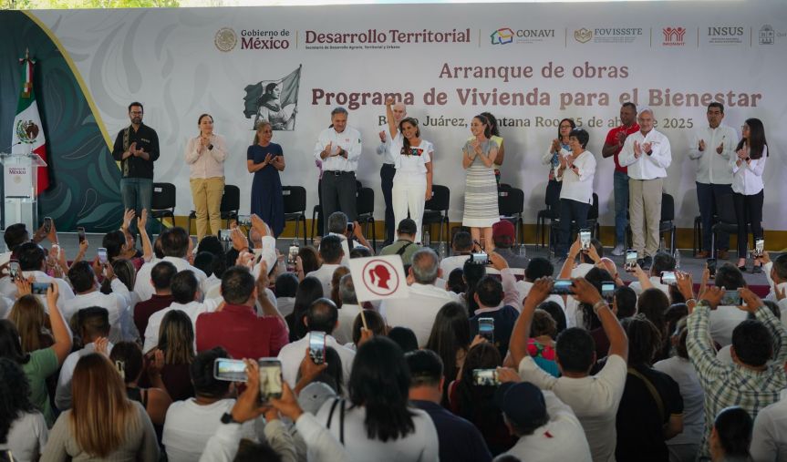 Chacón acompaña a Claudia Sheinbaum al arranque del programa de “Vivienda para el Bienestar” en Quintana&nbsp;Roo