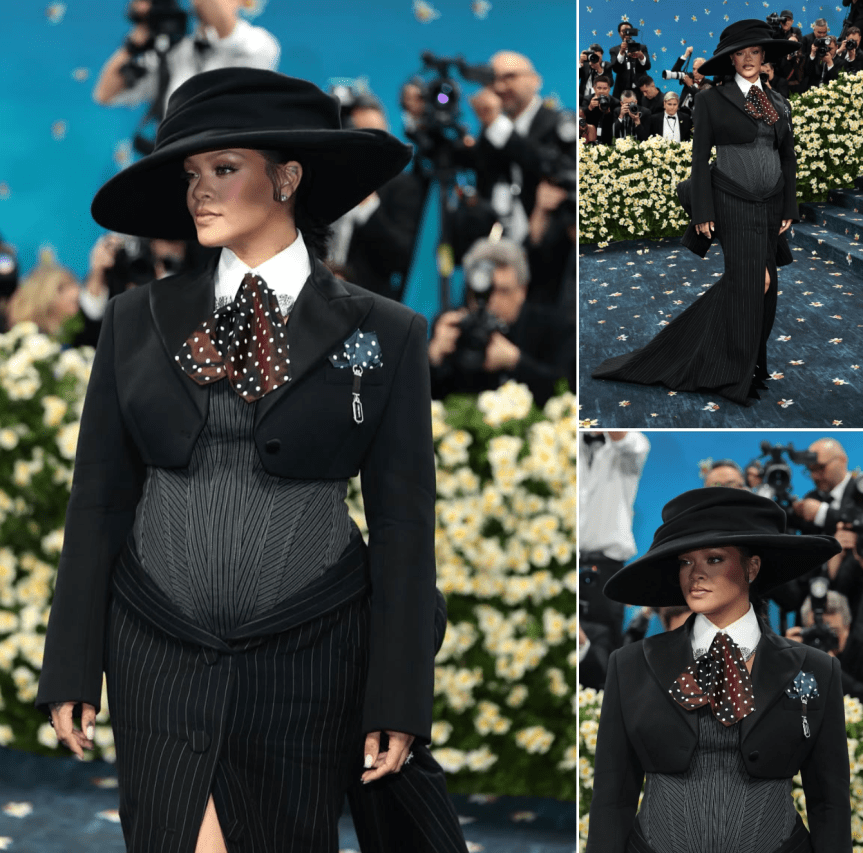 Rihanna aparece embarazada en la Met Gala; espera a su tercer&nbsp;hijo