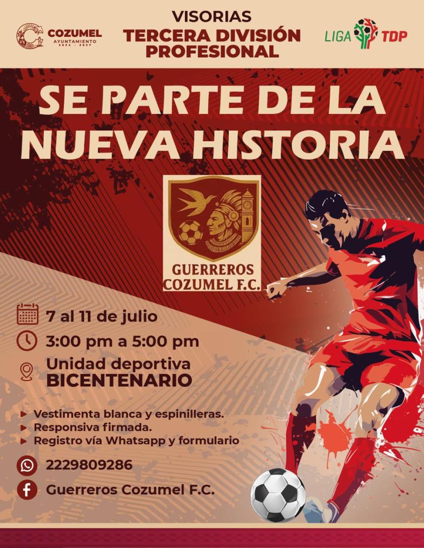 Presentan el proyecto “Guerreros Cozumel FC” de la Tercera División&nbsp;Profesional