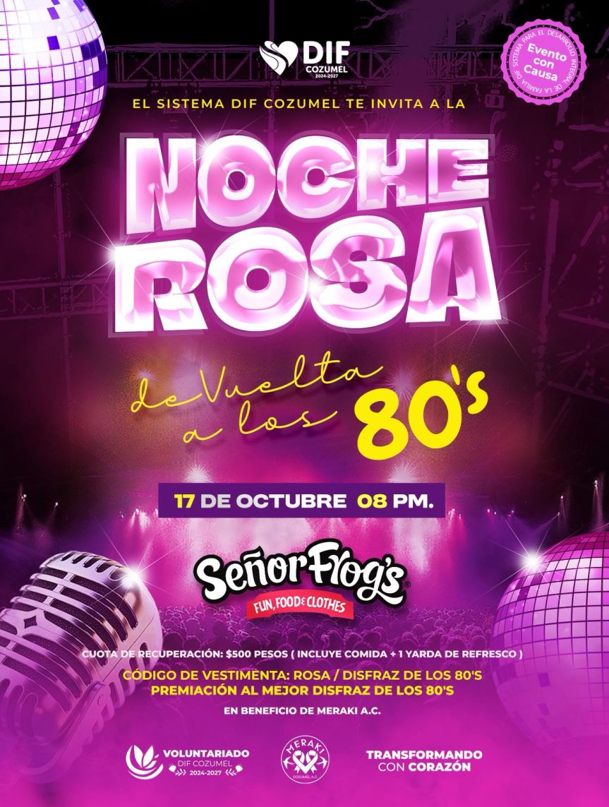 Se presenta oficialmente la “Noche Rosa: de vuelta a los 80’s” a favor de la prevención del&nbsp;cáncer