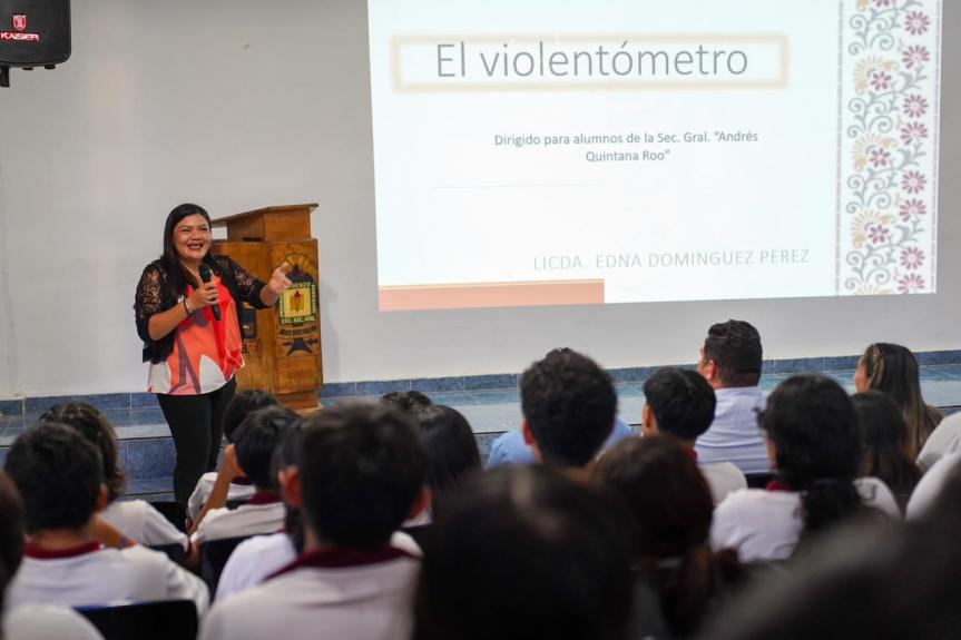 Gobierno municipal impulsa pláticas del “Violentómetro” para prevenir y detectar la violencia en&nbsp;jóvenes