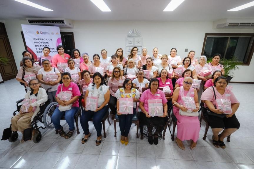 Mara Lezama entrega 66 prótesis mamarias y refuerza apoyo integral a mujeres de Chetumal sobrevivientes de&nbsp;cáncer