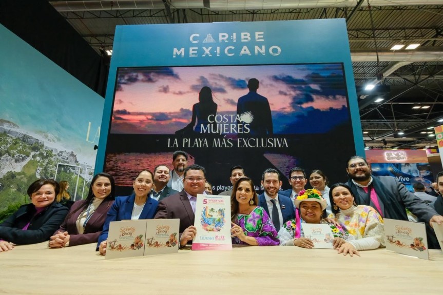 Presentan Mara Lezama y José Luis Chacón el Quinto Festival Gastronómico de Cozumel, en FITUR&nbsp;2026.