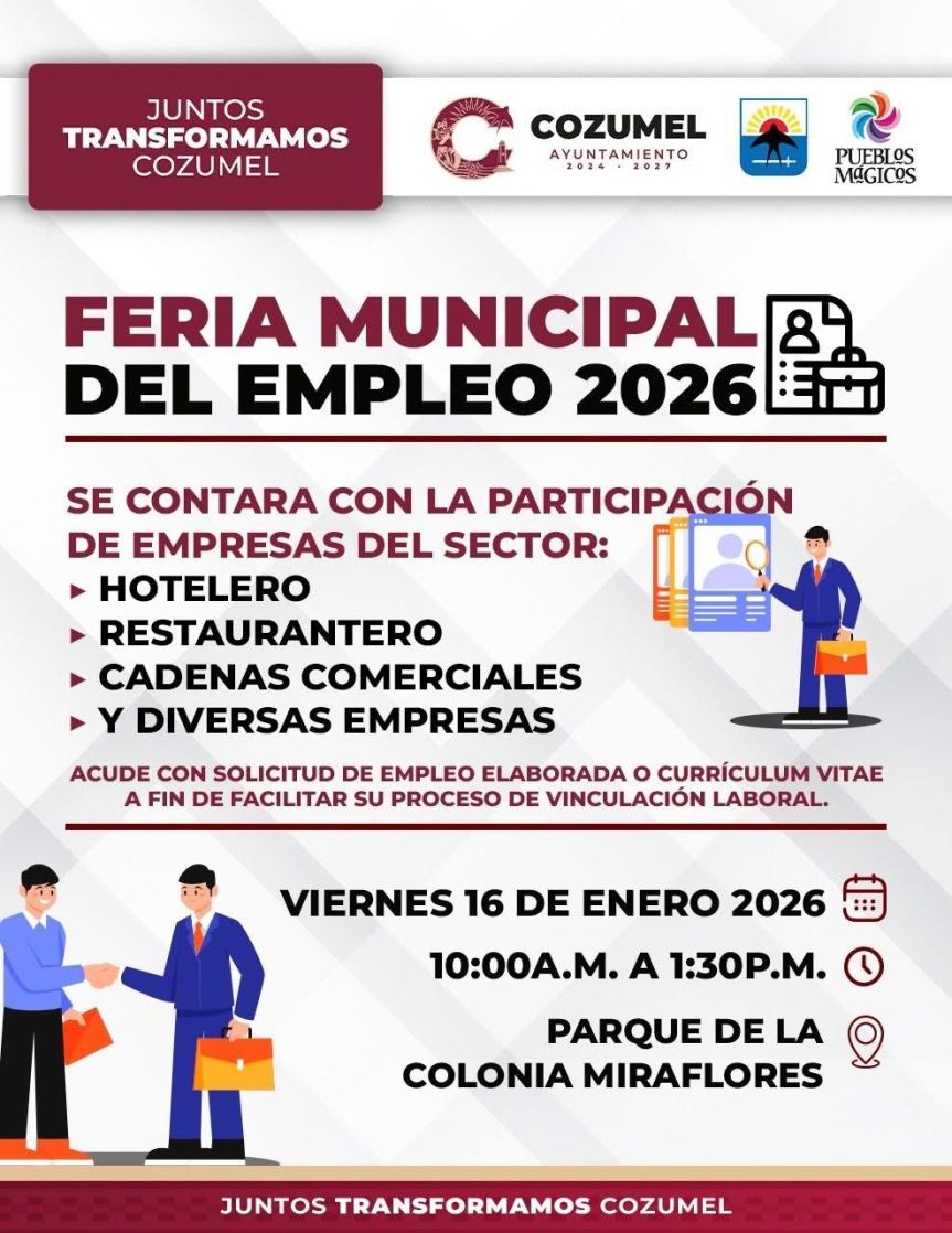 Gobierno municipal invita a la comunidad a asistir a la Feria Municipal del Empleo&nbsp;2026