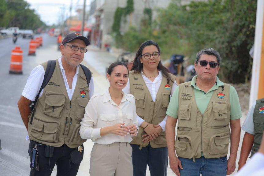Anuncia Ana Paty Peralta ampliación de obra de pavimentación de Av.&nbsp;Kabah