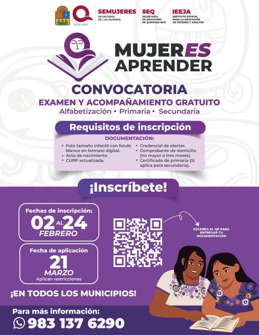 Lanza SEMUJERES jornada de inscripción y aplicación de examen del programa Mujer Es Aprender de nivel&nbsp;básico
