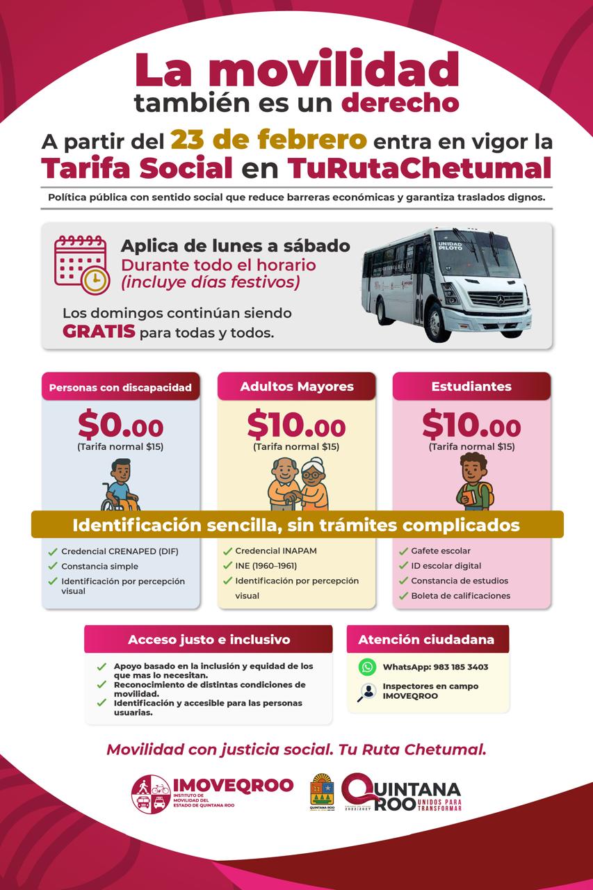 Mara Lezama anuncia Tarifa Social en Tu Ruta Chetumal como política de justicia social y derecho a la&nbsp;movilidad