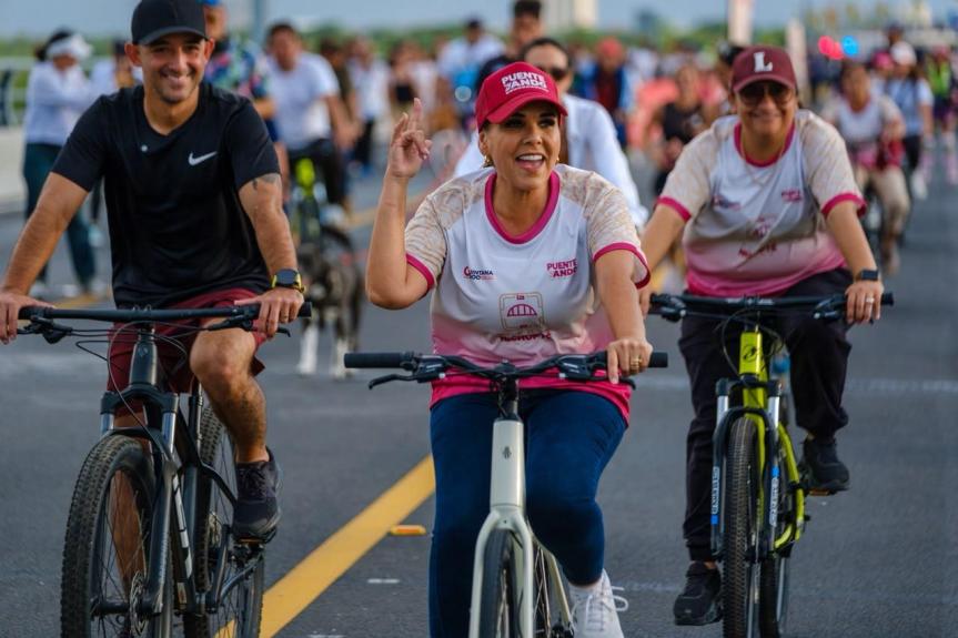 Arranca Mara Lezama “PuenteyAndo”, en el Puente Nichupté con más de 6 mil asistentes; espacio dominical de convivencia&nbsp;familiar