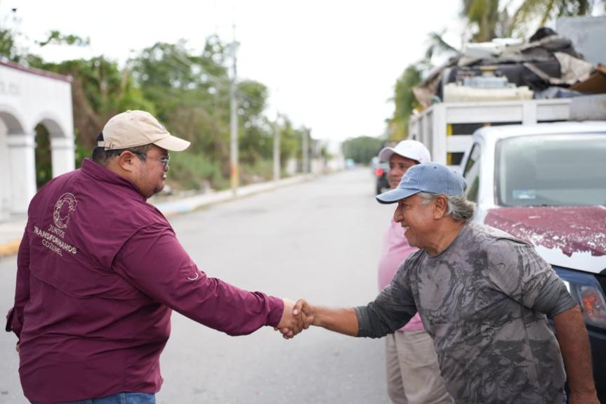 Chacón encabeza trabajos de limpieza integral en las colonias Flamingos I y II con jornada Juntos Limpiamos&nbsp;Cozumel