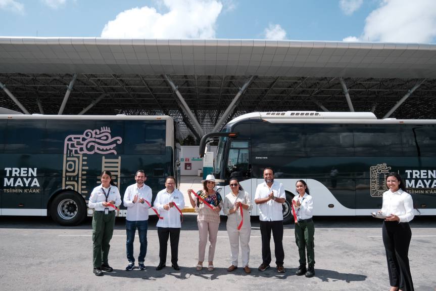 Tras banderazo de salida a cargo de Mara Lezama, Tren Maya reanuda ruta Cancún-Playa del Carmen con cuatro viajes&nbsp;diarios
